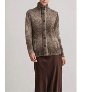 Express Design Studio Brown/Tan Chunky Loose Knit Wool Alpaca Blend Swea…